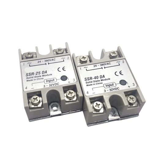 Halbleiterrelais 10 A 25 A 40 A einphasiges Modul 3-32 V Eingang 24-380 V AC Ausgang SSR-10DA SSR-25DA SSR-40DA(DA (DC-AC),10A) von QLYUEUI