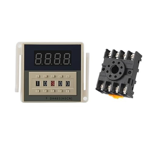 LED Digital Timer Relais Programmierbarer Verzögerungsschalter 0,01S-99H99M Sockelsockel AC/DC 12V 24V 36V 110V 220V 380V(AC 110V) von QLYUEUI