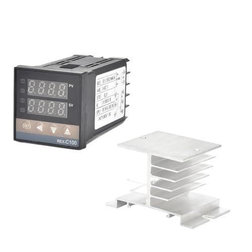 PT100 Digitaler Temperaturregler Thermostat SSR-Ausgang 40DA SSR-Relais Aluminiumheizkörper Kühlkörper 1 m Widerstand(Set 1) von QLYUEUI
