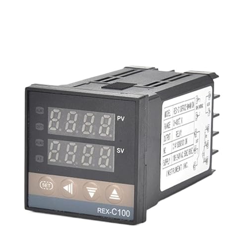 REX-C100 Digitaler PID-Temperaturregler-Thermostat 40DA SSR-Relais K/J-Schraube M6 1M Thermoelementsonde Kühlkörper-Set(REX-C100 J SSR) von QLYUEUI