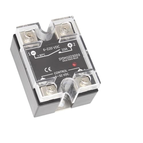 SSR-Steuerung 6-220 VDC 10 A 25 A 40 A 60 A 80 A 100 A 120 A Durchschlagsfestigkeit 2000 VAC (1 min) Halbleiterrelais(SSR-10DD) von QLYUEUI