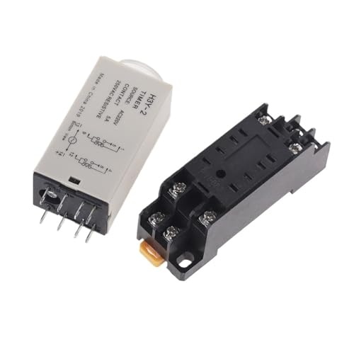 Verzögerungstimer 0-60Min H3Y-2 DC12V DC24V AC110V AC220V Zeitrelais mit 8-poligem Sockel Mini-Zeitrelais(24V DC,5M Minute) von QLYUEUI