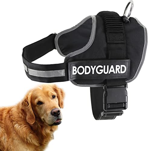 HUNDEGESCHIRR Gr. S M L XL reflektierend Brustgeschirr Sicherheitsgeschirr GEPOLSTERT (L (Brustumfang ca. 70-86 cm)) von QM Basic