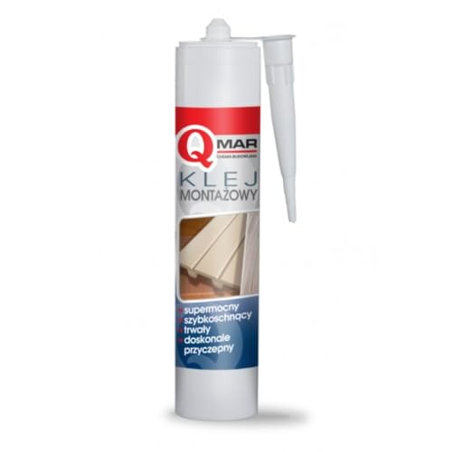 Transparenter Montagekleber 300 ml QMAR – Universeller Schnell Trocknender Baukleber für Beton, Holz, Glas, PVC und Metall, Elastisch, Wasser- und Temperaturbeständig Transparenter Montagekleber 300 ml QMAR – Universeller Schnell Trocknender Baukleber für Beton, Holz, Glas, PVC und Metall, Elastisch, Wasser- und Temperaturbeständig von QMAR