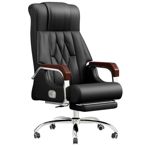 Chefsessel Schreibtischstuhl Aus Erster Schicht Aus Rindsleder, 90°-135° Neigbarer Bürostuhl, Ergonomischer Aufzug Schwenker Computerstuhl, Tragkraft: 200 Kg Chefsessel Schreibtischstuhl Aus Erster Schicht Aus Rindsleder, 90°-135° Neigbarer Bürostuhl, Ergonomischer Aufzug Schwenker Computerstuhl, Tragkraft: 200 Kg von QMBHOZ