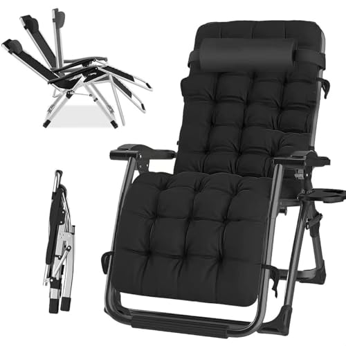 QMBLSNSQ 2-in-1 Strandliege oder Gartenliege, Getränkehalterr (Handy+Drink), Abnehmbare Kissen, 720mm/240kg von QMBLSNSQ