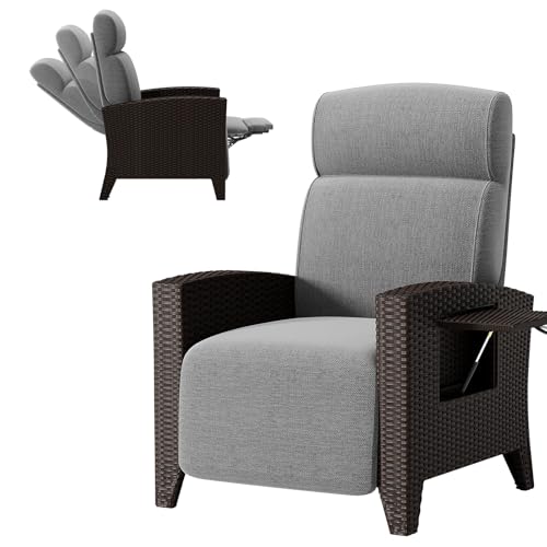 QMBLSNSQ Pe Rattan Relaxsessel Mit Liegefunktion & Integriertem Seitentisch, Verstellbarer Gartensessel, Ergonomisch, 150Kg, Wetterfeste Haube, Einfach Aufzubauen QMBLSNSQ Pe Rattan Relaxsessel Mit Liegefunktion & Integriertem Seitentisch, Verstellbarer Gartensessel, Ergonomisch, 150Kg, Wetterfeste Haube, Einfach Aufzubauen von QMBLSNSQ