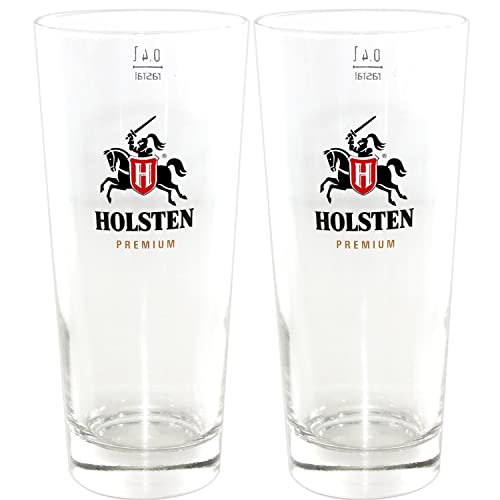 2er SET BIERGLAS HOLSTEN PREMIUM PILSENER 0,4l | Pils Glas Tumbler Markenbierglas Logo von QMBasic