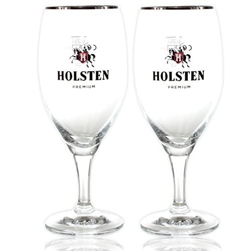 2x HOLSTEN BIERGLAS 250ml | Pokal Platinrand Ritzenhoff Tulpe Gläser Pils Bier Set von QMBasic