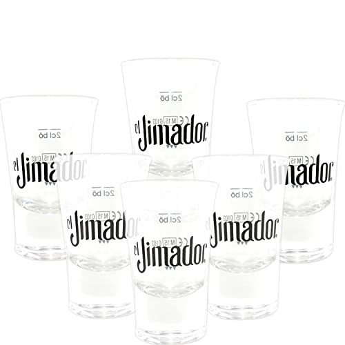 QMBasic 6er Set Schnapsgläser Shotgläser EL JIMADOR Glas 2cl Spülmaschinenfest Pin Gläser Tequila Wodka Verteiler Kurzer von QMBasic