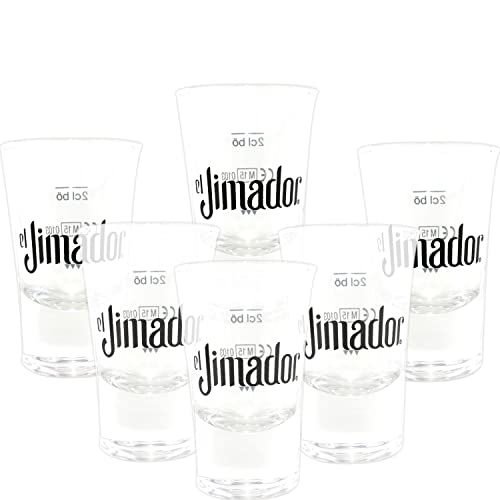 QMBasic Tequila Shotgläser 6er Set El Jimador 2cl Shooter Shots Pin Gläser Gastronomie Qualität Verteiler Kurzer von QMBasic