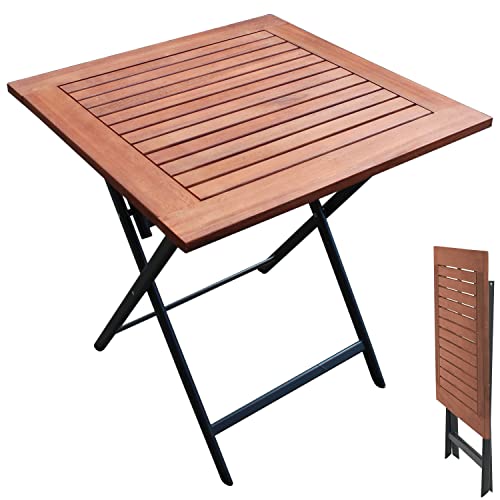 GARTENTISCH 70x70 cm Holz Alu klappbar | Klapptisch wetterfest Aluminium Beistelltisch quadratisch Holztisch faltbar Campingtisch GARTENTISCH 70x70 cm Holz Alu klappbar | Klapptisch wetterfest Aluminium Beistelltisch quadratisch Holztisch faltbar Campingtisch von QMBasic