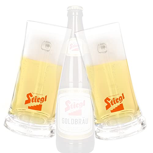 QMBasic 2x BIERKRUG 0,3 L für STIEGL SAHM Salzburg Bierglas Gläser Set Original von QMBasic