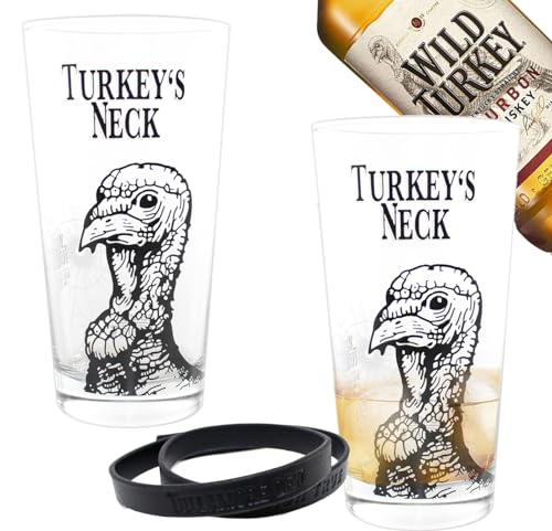 QMBasic Glas Set - 2 Stück Gläser für WILD TURKEY NECK WHISKEY 2cl & 4cl TULLAMORE DEW - Longdrink Shotglas von QMBasic