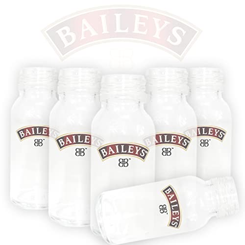 QMBasic Shotglas Set - 6 Gläser für BAILEYS IRISH CREAM im Schraubflaschen Design | Schnapsglas Glas Pinnchen Shot Likör von QMBasic