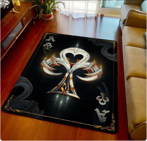 Moderne Malerei Karte Poker Teppich Wohnzimmer Teppich Home Flur Fußmatte Anti-Rutsch Küche Badezimmer Schlafzimmer Fußmatte 160X230Cm von QMETOS