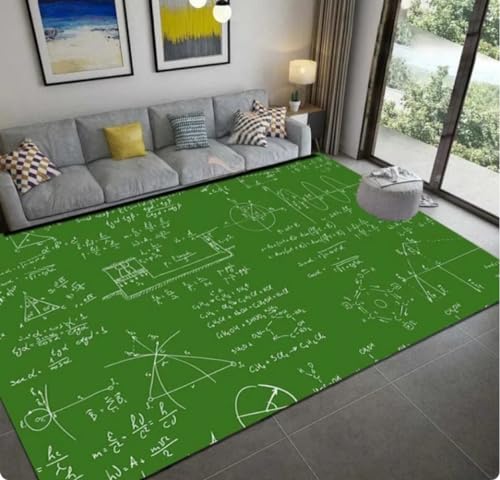 QMETOS Mathe-Formel-Bildungsteppich Wissenschaft Thema Teppich Für Kind Spielmatte Schlafzimmer Wohnzimmer Klassenzimmer rutschfeste Bodenmatte 60X90Cm von QMETOS
