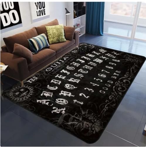 QMETOS Ouija Board Goth Sun Moon Teppich Für Wohnzimmer Wohnkultur Sofa Tisch Bereich Teppiche Eingang Fußmatte 100X160Cm von QMETOS