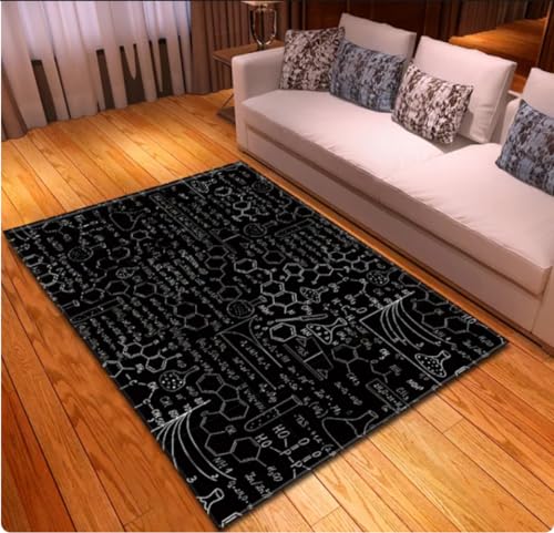 QMETOS Periodensystem Der Elemente Teppiche Teppiche Für Wohnzimmer Schlafzimmer Couchtisch Fußmatten Chemie Mathematik Muster Anti-Rutsch-Teppich 160X230Cm von QMETOS