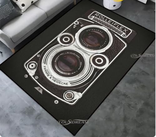 QMETOS Vintage Kamera Teppich Kinder Spielteppich Wohnzimmer Schlafzimmer Küche Anti-Rutsch-Matten Dekor Teppich 80X120Cm QMETOS Vintage Kamera Teppich Kinder Spielteppich Wohnzimmer Schlafzimmer Küche Anti-Rutsch-Matten Dekor Teppich 80X120Cm von QMETOS