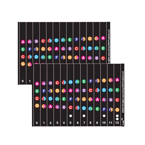 QMG Ukulele Griffbrett Aufkleber Note Aufkleber für Sopran Konzert Tenor Ukulele Fingerführung Ukulele Anfänger 2 Pack QMG Ukulele Griffbrett Aufkleber Note Aufkleber für Sopran Konzert Tenor Ukulele Fingerführung Ukulele Anfänger 2 Pack von QMG