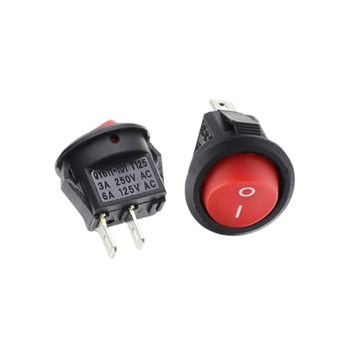 100PCS 2Pin ON-OFF Red KCD1 2PIN 15mm On/Off Round Boat Rocker Switch DC AC 3A/250V Car von QMIQXIWS