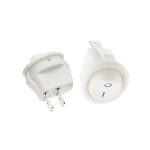 100PCS 2Pin ON-OFF white KCD1 2PIN 15mm On/Off Round Boat Rocker Switch DC AC 3A/250V Car von QMIQXIWS