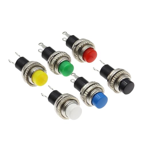 100PCS DS-314 blue Panel 10mm Momentary OFF-(ON) Push Button Switch Upper Screw Thread von QMIQXIWS