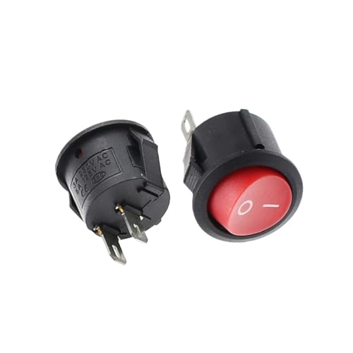 100PCS KCD1 2PIN 15mm On/Off Round Boat Rocker Switch DC AC 3A/250V Car 2Pin ON-OFF Red von QMIQXIWS