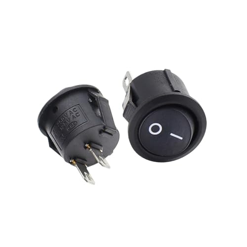 100PCS KCD1 2PIN 15mm On/Off Round Boat Rocker Switch DC AC 3A/250V Car 2Pin ON-OFF black von QMIQXIWS