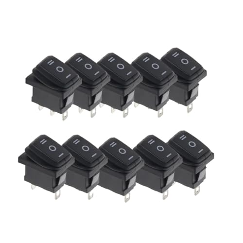 10PCS 3D3P-Black KCD1 23x16.8mm switch 3PIN no lights button rocker power ON/OFF/ON von QMIQXIWS