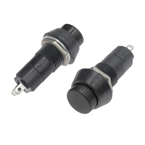 10PCS Momentary black PBS-11A 12mm Push Button Switch Latching Switchs 1A 250V AC 2PIN PBS-11B von QMIQXIWS