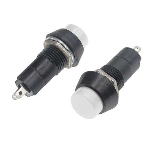 10PCS Momentary white PBS-11A 12mm Push Button Switch Latching Switchs 1A 250V AC 2PIN PBS-11B von QMIQXIWS