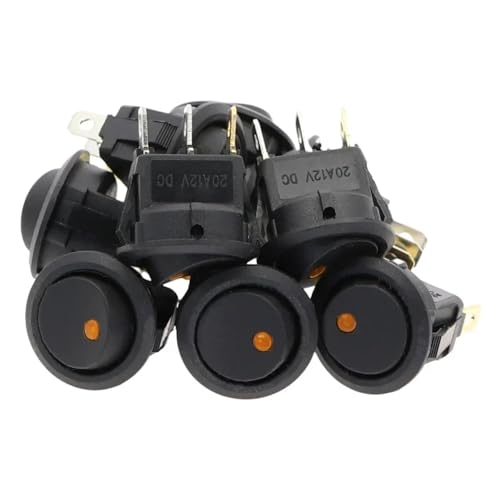 10Pcs yellow 220V 3 pins ON-OFF led Rocker Switch LED illuminated Car Dashboard Dash Toggle von QMIQXIWS