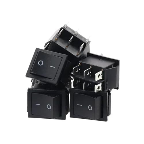 10pcs BLACK 31x25mm Latching Rocker Switchs Power Switch I/O 6 Pins with Light 30A 250VAC KCD4 von QMIQXIWS
