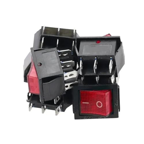10pcs red 31x25mm Latching Rocker Switchs Power Switch I/O 6 Pins with Light 30A 250VAC KCD4 von QMIQXIWS
