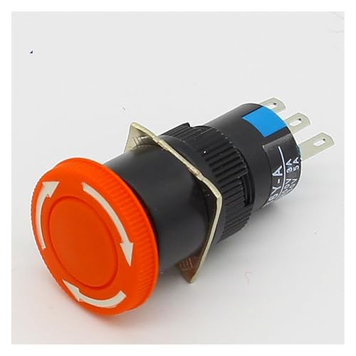 16mm Mushroom emergency stop e-stop switch 3 pins NO+NC von QMIQXIWS