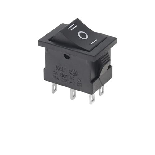 1PCS 6PIN ON-OFF-ON 6A/250V 10A/125V 6 Pin 21 * 15 mm Boat Rocker Switch on off Switch KCD1 Black 21x15mm AC von QMIQXIWS