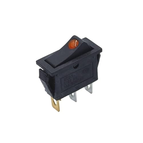 1PCS KCD3 yellow Rocker Switch ON OFF 3Pin Latching 16A 250VAC With Dot LED Auto Switch von QMIQXIWS
