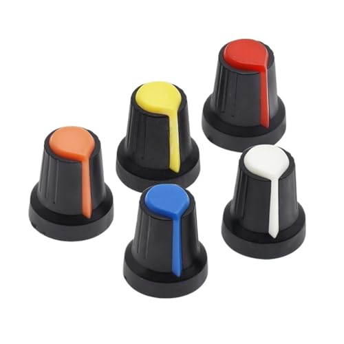25PCS 5 x 5 colours WH148 Potentiometer Knob Cap(copper core) 15X17mm 6mm Shaft Hole AG2 von QMIQXIWS