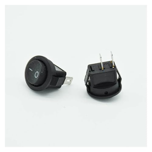 30pcs Round Black 2-Pin 2-Files Rocker Switch 3A/250V 6A/125V Seesaw Power Switch von QMIQXIWS