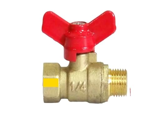 QMIQXIWS 1/4" BSP Female to 1/4" BSP Male Thread Brass Ball Valve with Handle PN 0.8 Mpa for Air Gas Water Fuel von QMIQXIWS
