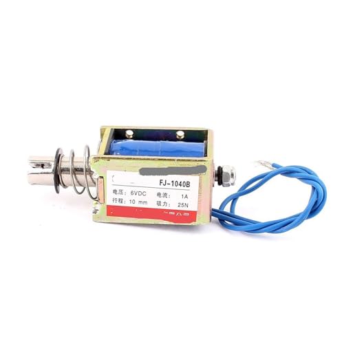QMIQXIWS FJ-1040B Push Pull Type DC DIY Electromagnet Magnets Solenoid 10mm 25N DC 6V 1A von QMIQXIWS