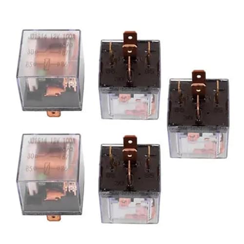 DC 12V 100A 5 Pins SPDT Clear Shell Green Light Car Automotive Alarm Relay 5pcs von QMKADFQXF
