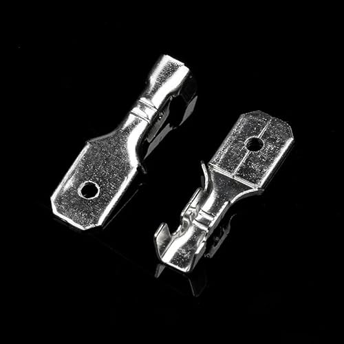 QMKADFQXF 100Pcs Silver 6.3mm Electrical Wire Insulated Female Crimp Terminal Connectors AWG18-14 Spade Terminal Wire Connector Kit QMKADFQXF 100Pcs Silver 6.3mm Electrical Wire Insulated Female Crimp Terminal Connectors AWG18-14 Spade Terminal Wire Connector Kit von QMKADFQXF