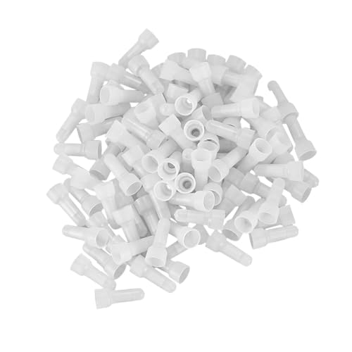 QMKADFQXF 100pcs 22-16 GA AWG Closed End Crimp Caps Splice Gauge Wire Connectors Terminals (White) von QMKADFQXF
