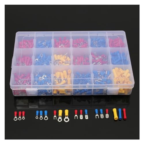 QMKADFQXF 1200 Pcs Mixed Assorted Lug Kit Insulated Electrical Wire Connector Crimp Terminal Spade Ring Set CLH 22-10 AWG QMKADFQXF 1200 Pcs Mixed Assorted Lug Kit Insulated Electrical Wire Connector Crimp Terminal Spade Ring Set CLH 22-10 AWG von QMKADFQXF