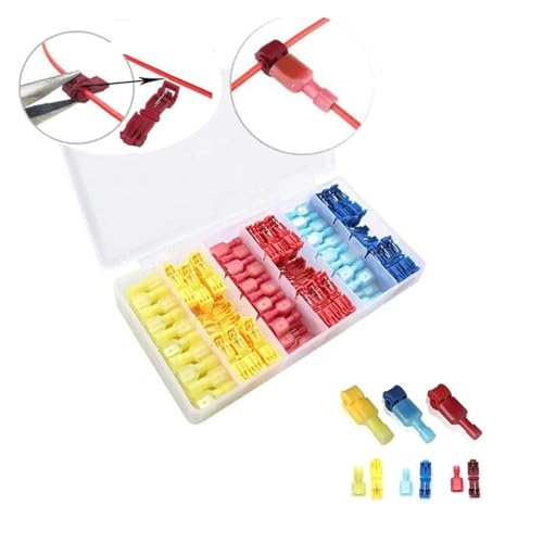 QMKADFQXF 140pcs 22-16/16-14/12-10 Gauge Quick Splice Wire Terminals and Fully Insulated Male Spade Wire Crimp Connectors Set QMKADFQXF 140pcs 22-16/16-14/12-10 Gauge Quick Splice Wire Terminals and Fully Insulated Male Spade Wire Crimp Connectors Set von QMKADFQXF