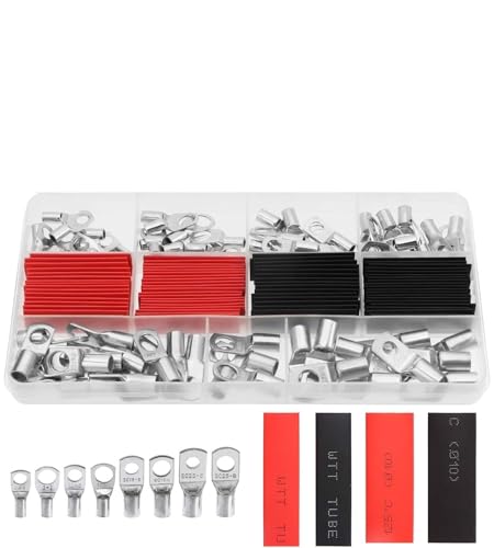 QMKADFQXF 140pcs Bolt Hole Tinned Copper Terminals Wire Connector Cable Lugs Ring SC Terminals Set Marine Cold-Pressed Crimp QMKADFQXF 140pcs Bolt Hole Tinned Copper Terminals Wire Connector Cable Lugs Ring SC Terminals Set Marine Cold-Pressed Crimp von QMKADFQXF