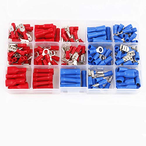 QMKADFQXF 200pcs Male Female Spade Crimp Terminal Assortment Insulated Electrical Wire Terminals Crimp Connector Ring Lugs Rolled Kit QMKADFQXF 200pcs Male Female Spade Crimp Terminal Assortment Insulated Electrical Wire Terminals Crimp Connector Ring Lugs Rolled Kit von QMKADFQXF